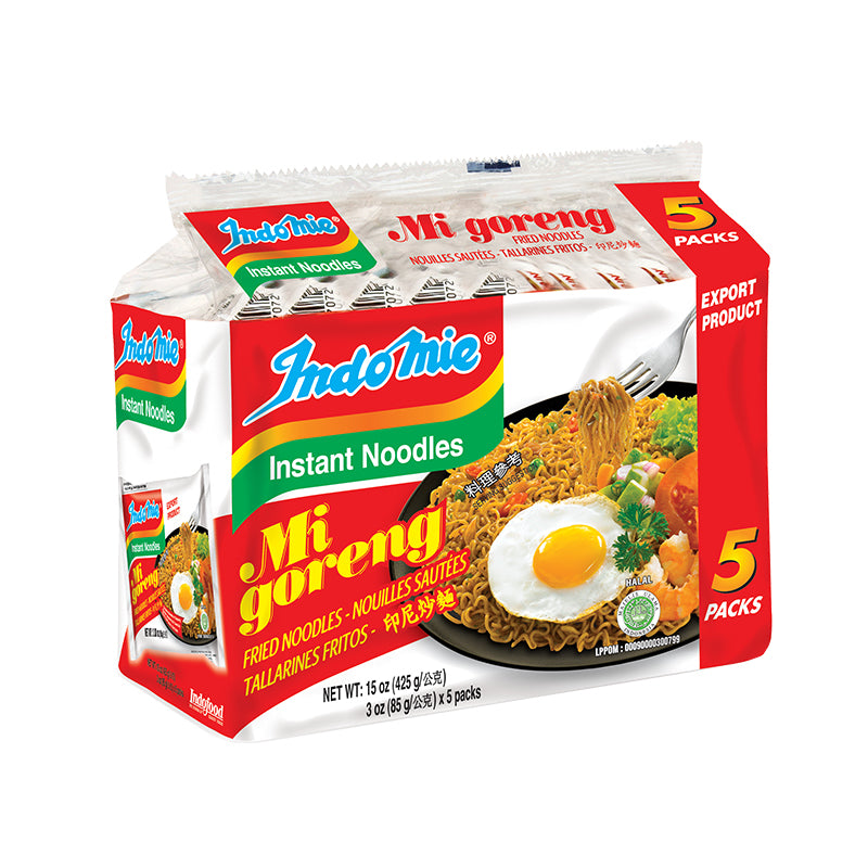 Indomie Instant Noodles - Mi Goreng Original Flavor 3 oz (Pack of 5)