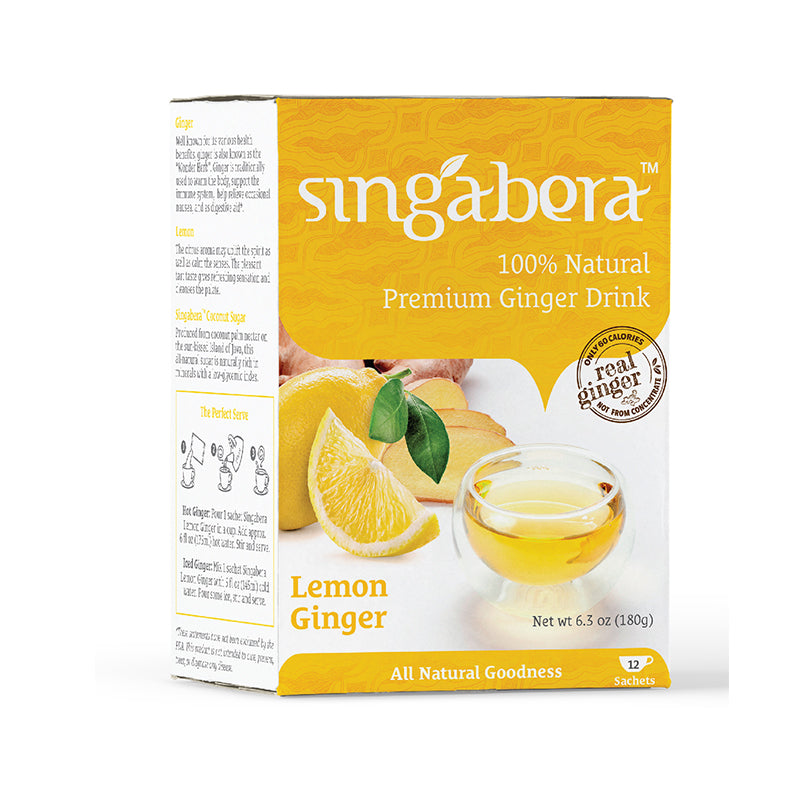 Singabera Premium Ginger Drink - Lemon Ginger 6.3 oz (180gr)